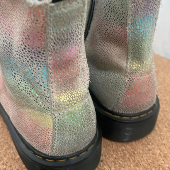 Dr Martens Pascal Y Combat Boots Rainbow Metallic Leather Womens Size 5 - Picture 7 of 16